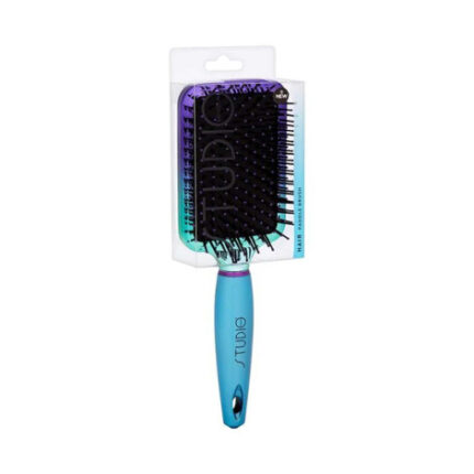 Studio London Hair Paddle Brush with wide flat base and cushioned bristles for professional hair smoothing.
