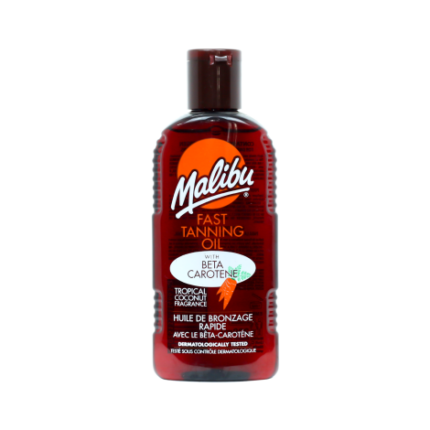 Malibu Fast Tanning Oil (200ml) - Deep Golden Glow with Beta Carotene