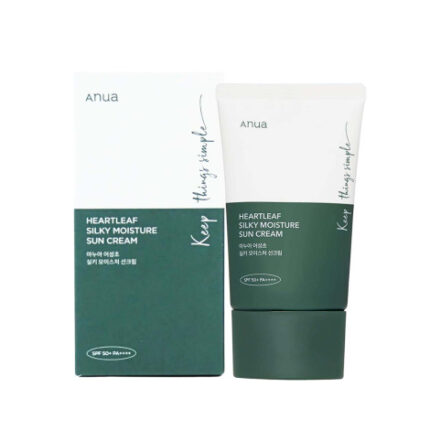 Tekstur Anua Heartleaf Silky Moisture Sun Cream 50ml.