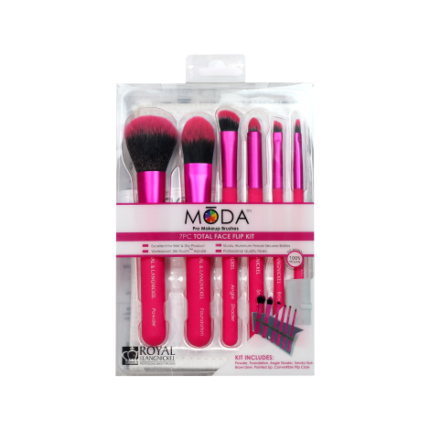 Royal And Langnickel Moda Pro Makeup Brushes 7PC Total Face Flip Kit