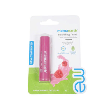 Mamaearth Nourishing Tinted 100% Natural Lip Balm With Vitamin E And Raspberry 4g