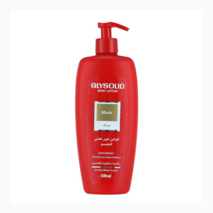 Glysolid Musk Non-Greasy Body Lotion 500ml pump bottle for dry skin