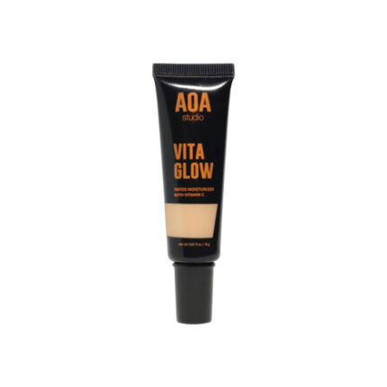 AOA Vita Glow Tinted MoisturizerProduct Overview This tinted moisturizer bridges the gap between skincare and makeup. It is infused with Vitamin C to help brighten dull skin over time while providing immediate, light-to-medium buildable coverage.  Key Features Radiant Finish: Leaves the skin with a healthy, "lit-from-within" glow that isn't greasy.  Skin-Tone Adapting: Formulated to blend seamlessly into the skin for a natural match.  Brightening Formula: Infused with Vitamin C (Ethyl Ascorbic Acid) to improve skin radiance.  Lightweight Texture: Breathable and comfortable for all-day wear.  Ethical Beauty: 100% Cruelty-free and Vegan.