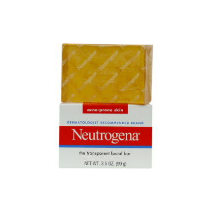 Neutrogena Facial Bar Soap for Acne-Prone Skin 99g Transparent Cleanser