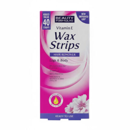 Beauty Formulas Vitamin E Hair Remover Wax Strips For Legs & Body – 40 Strips