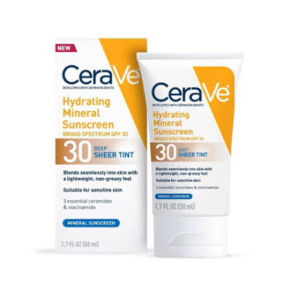 CeraVe 30 Deep Sheer Tint Hydrating Mineral Sunscreen SPF 30 50ml